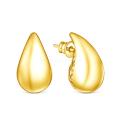 Серьги-пусеты из золочёного серебра - Капли