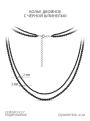 Колье двойное из серебра с чёрной шпинелью родированное