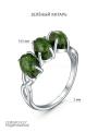 Кольцо из серебра с зелёным янтарём родированное