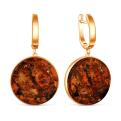 Серьги из золочёного серебра с янтарём
