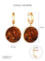 Серьги из золочёного серебра с янтарём