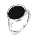Кольцо из серебра с ониксом родированное