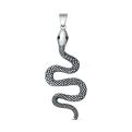 Подвеска из чернёного серебра с фианитами - Змея