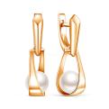 Серьги из золочёного серебра с культивированным жемчугом