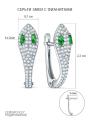 Серьги из серебра с фианитами родированные - Змеи