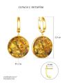 Серьги из золочёного серебра с янтарём