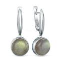 Серьги из серебра с лабрадоритом родированные