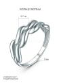 Кольцо из серебра родированное - Волны