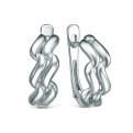 Серьги из серебра родированные - Волны