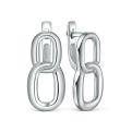 Серьги из серебра родированные - Восьмерки, звенья цепи