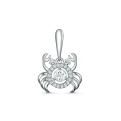 Подвеска из серебра с фианитами родированная - Краб