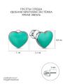 Серьги-пусеты из серебра с эмалью родированные - Сердца