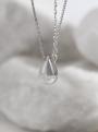 Колье из серебра родированное - Капля