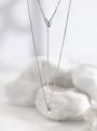 Колье из серебра родированное - Капля