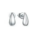 Серьги-пусеты из серебра родированные - Капли