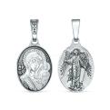Подвеска из чернёного серебра - Казанская Божья Матерь, Ангел Хранитель