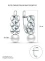 Серьги из серебра с культивированным жемчугом родированные
