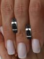 Серьги из серебра с чёрной шпинелью родированные - Пряжки