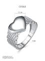 Кольцо из серебра родированное - Сердце