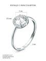 Кольцо из серебра с муассанитом и фианитами родированное