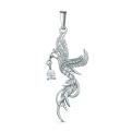 Подвеска из серебра с фианитами родированная - Жар-птица