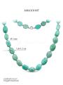 Колье из серебра с амазонитом родированное
