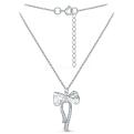 Колье из серебра с фианитами родированное - Бант