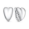 Серьги из серебра родированные - Сердца
