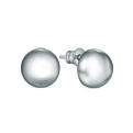 Серьги-пусеты из родированного серебра - Полусферы