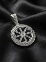Подвеска-оберег из чернёного серебра с чёрным агатом - Коловрат (Светлый, солнечный символ, который сопровождал славян в их славных делах и полит кровью и потом ушедших поколений, отстоявших родную зе