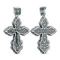 Крест православный из чернёного серебра - 2,8 см 