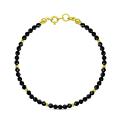 Браслет из золочёного серебра с чёрной шпинелью