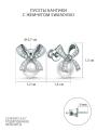 Серьги-пусеты из серебра с жемчугом Swarovski и фианитами родированные - Бантики
