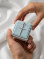 Подвеска из серебра с фианитами родированная - Крест