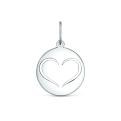 Подвеска сердце из серебра родированная
