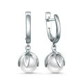 Серьги из серебра с жемчугом Swarovski родированные