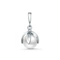 Подвеска из серебра с жемчугом Swarovski родированная