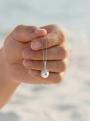 Подвеска из серебра с жемчугом Swarovski родированная