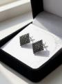 Серьги из серебра со шпинелью родированные