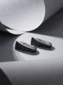 Серьги из серебра с натуральной шпинелью родированные