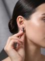 Серьги из серебра с натуральной шпинелью родированные