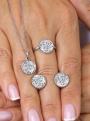 Серьги из серебра родированные - Алмазная огранка