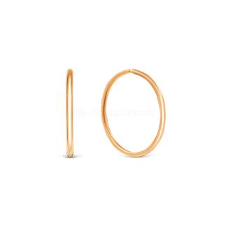 Серьги-конго из золочёного серебра - диаметр 1,6 см