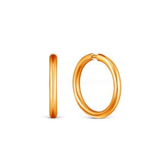 Серьги-конго из золочёного серебра - диаметр 1,4 см