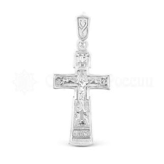 Крест из серебра родированный - 4,2 см