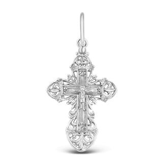 Крест из серебра родированный - 3,8 см