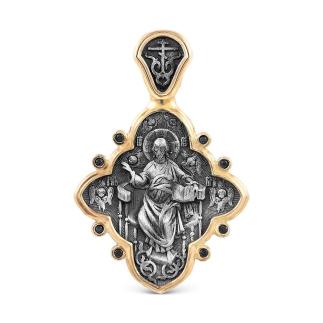 Крест из золочёного серебра с фианитами