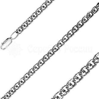 Цепь из серебра с алмазной огранкой родированная - Бисмарк