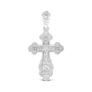 Крест из серебра родированный - 4,5 см