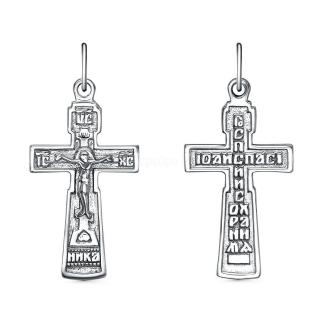 Крест из серебра родированный - 4 см